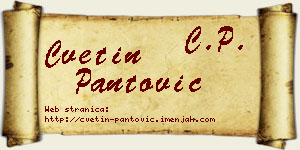 Cvetin Pantović vizit kartica